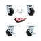 Service Caster 4 Inch Polyolefin Caster Set with Ball Bearings 2 Swivel Lock 2 Brake SCC SCC-30CS420-POB-BSL-2-TLB-2 - alternate 5